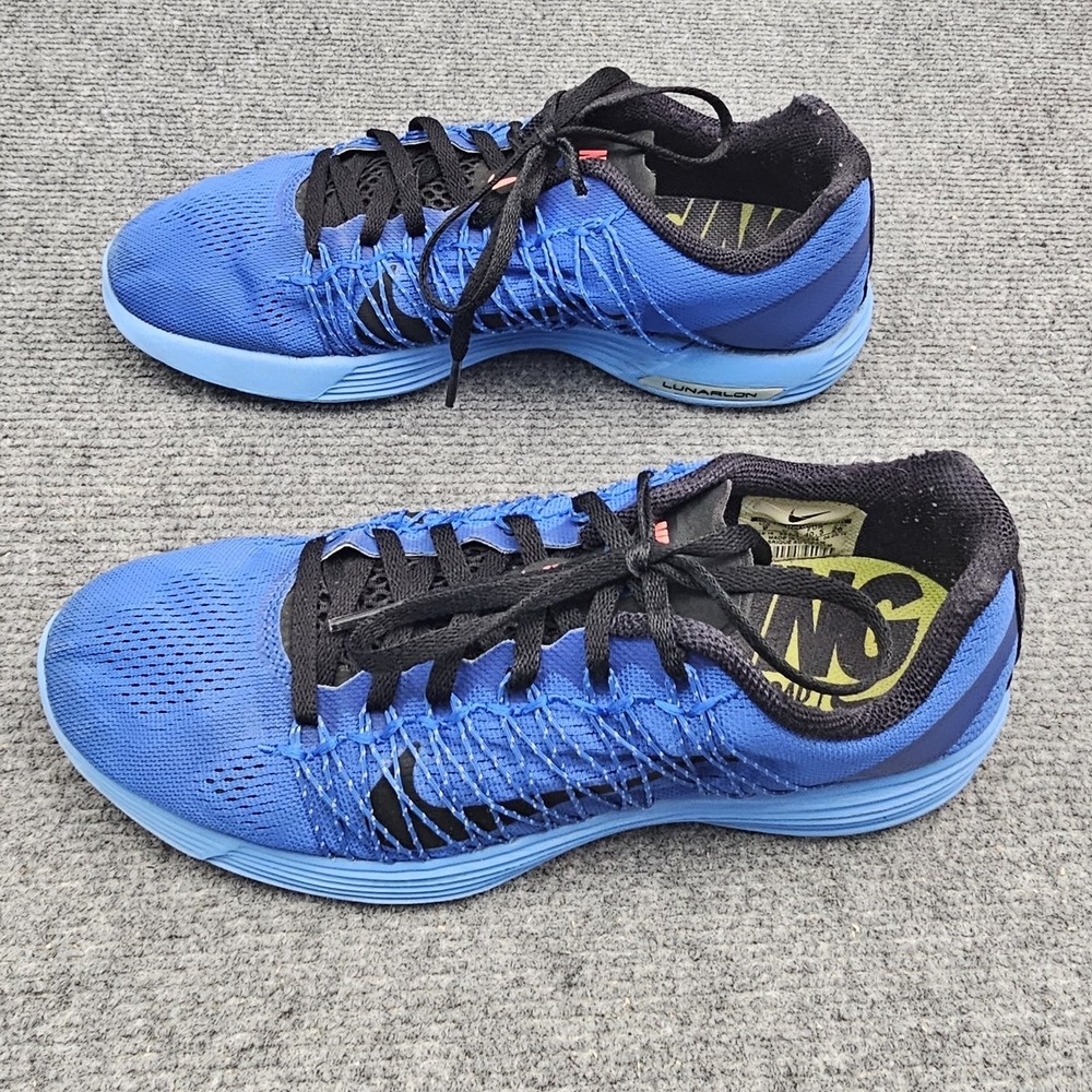 Nike Lunaracer+ 3 Womens 9 Blue Black Marathon Running Shoes Sneakers 554683-404
